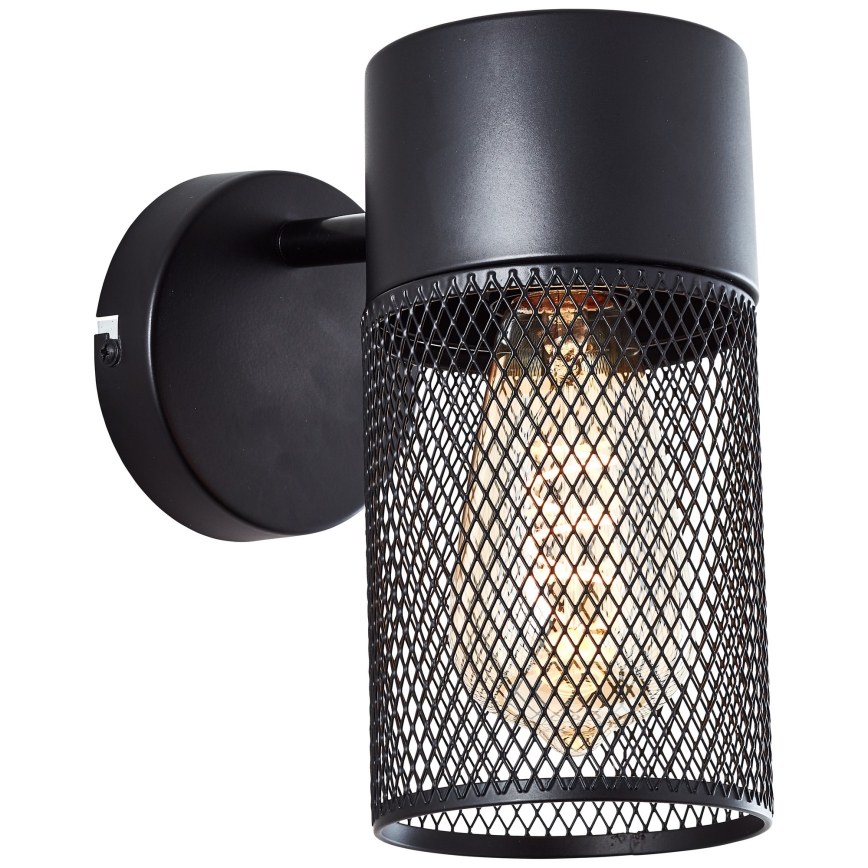 Brilliant - Aplique de parede com spot KAMOLO 1xE27/40W/230V preto