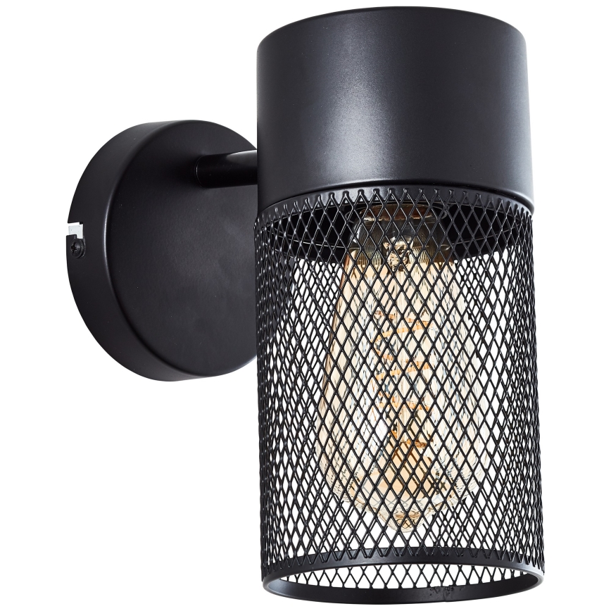 Brilliant - Aplique de parede com spot KAMOLO 1xE27/40W/230V preto