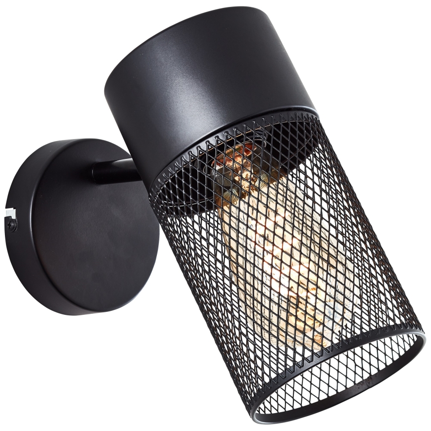 Brilliant - Aplique de parede com spot KAMOLO 1xE27/40W/230V preto