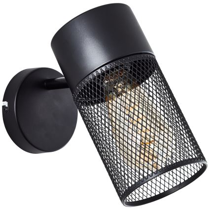 Brilliant - Aplique de parede com spot KAMOLO 1xE27/40W/230V preto