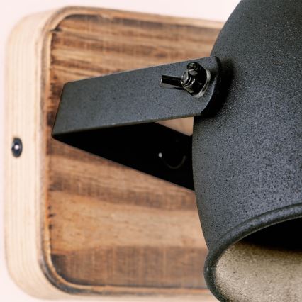 Brilliant - Aplique de parede CROWTON com spot 1xGU10/6W/230V, acabamento pinho