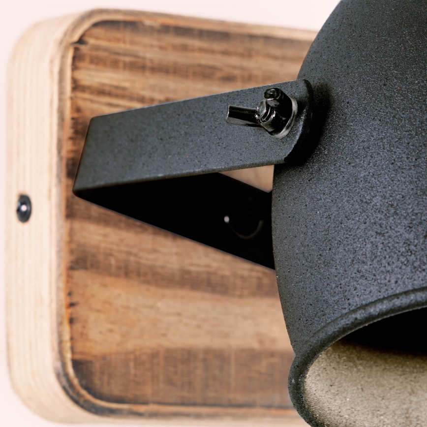 Brilliant - Aplique de parede CROWTON com spot 1xGU10/6W/230V, acabamento pinho