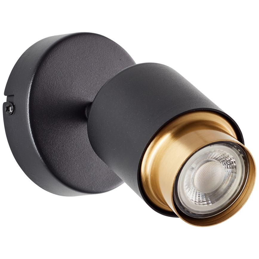 Brilliant - Aplique de parede LED orientável COVELO 1xGU10/5W/230V preto/dourado