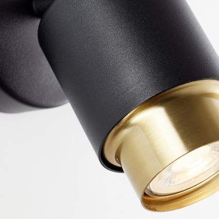 Brilliant - Aplique de parede LED orientável COVELO 1xGU10/5W/230V preto/dourado