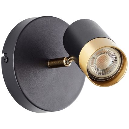 Brilliant - Aplique de parede LED VIGOLO, 1x GU10/5W/230V, preto/dourado