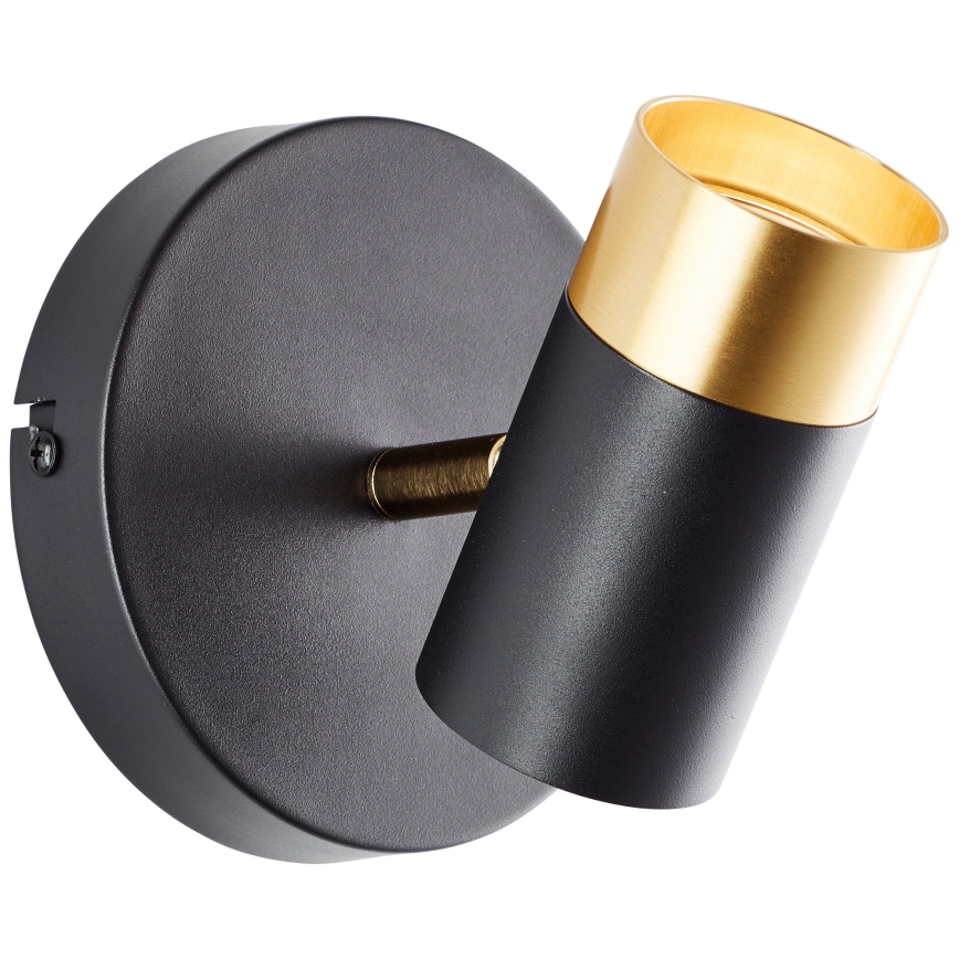 Brilliant - Aplique de parede LED VIGOLO, 1x GU10/5W/230V, preto/dourado