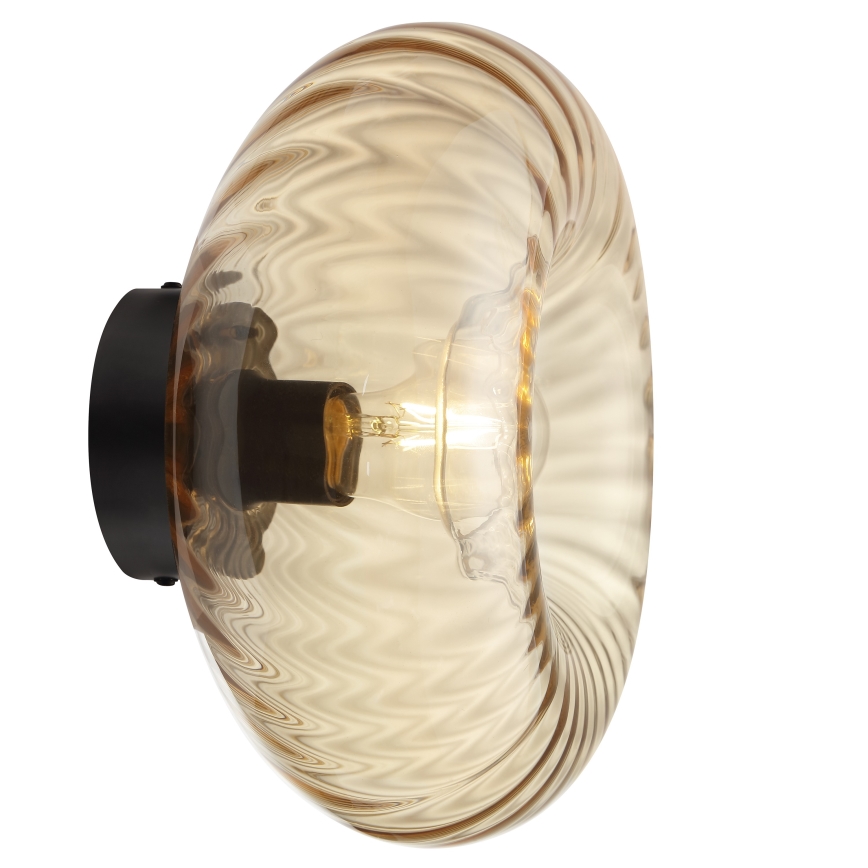 Brilliant - Aplique de parede NEVIL 1xE27/20W/230V preto/bege fumado