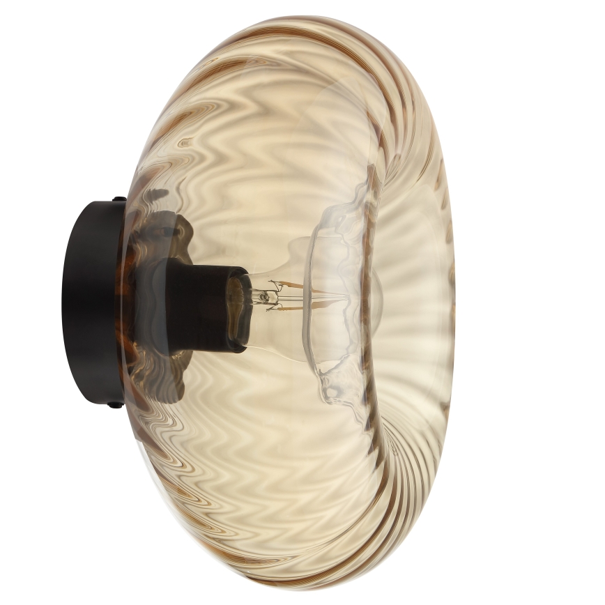 Brilliant - Aplique de parede NEVIL 1xE27/20W/230V preto/bege fumado