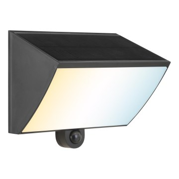 Brilliant - Aplique de parede solar com sensor SIERRA LED/6W/3,7V 2700/4000/6500K 2000 mAh IP54 preto