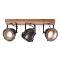 Brilliant - Candeeiro de Focos CARMEN WOOD 3xGU10/5W/230V castanho
