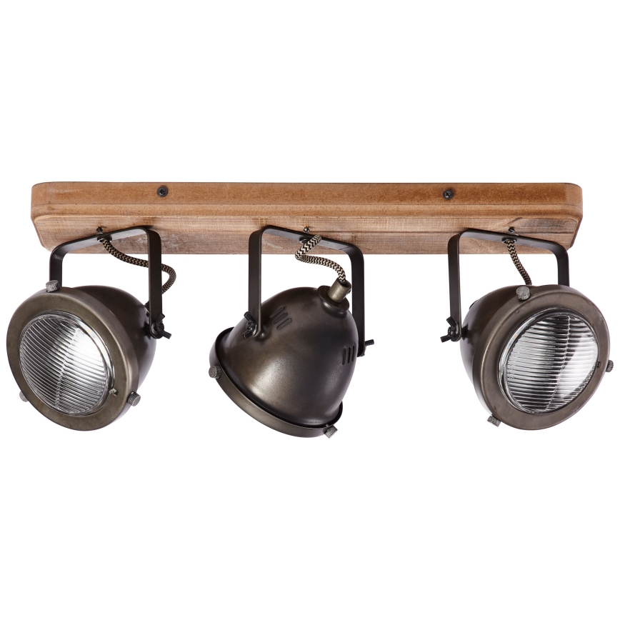 Brilliant - Candeeiro de Focos CARMEN WOOD 3xGU10/5W/230V castanho