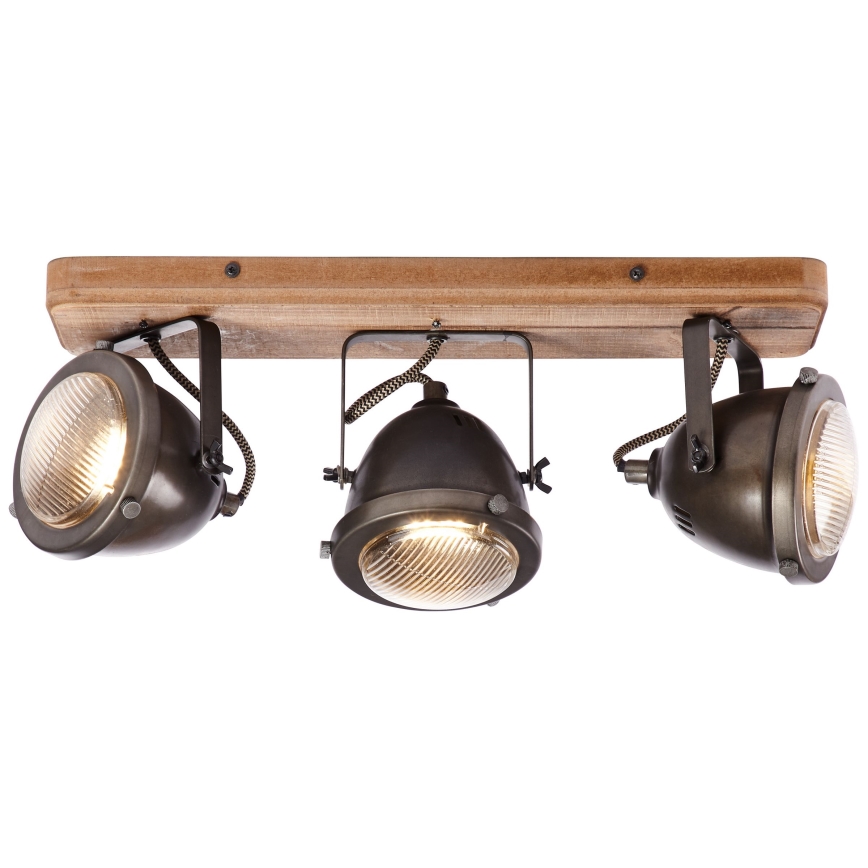 Brilliant - Candeeiro de Focos CARMEN WOOD 3xGU10/5W/230V castanho