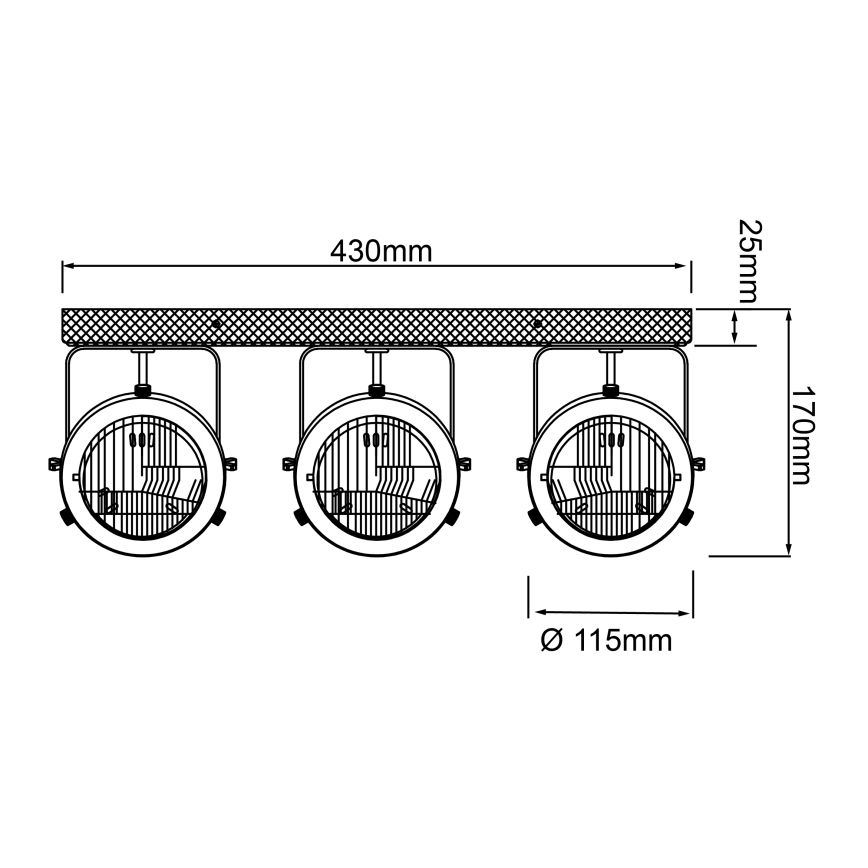 Brilliant - Candeeiro de Focos CARMEN WOOD 3xGU10/5W/230V castanho