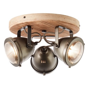 Brilliant - Candeeiro de focos CARMEN WOOD 3xGU10/5W/230V eucalipto