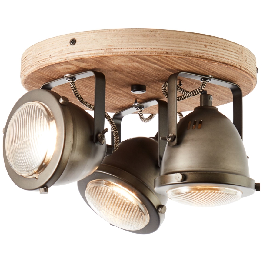 Brilliant - Candeeiro de focos CARMEN WOOD 3xGU10/5W/230V eucalipto