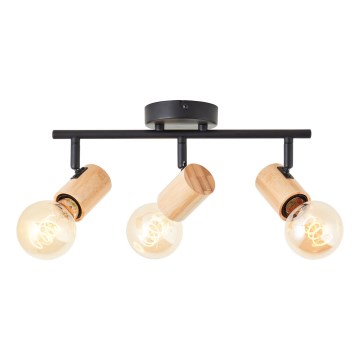 Brilliant - Candeeiro de focos KERRY 3xE27/40W/230V preto/bambu