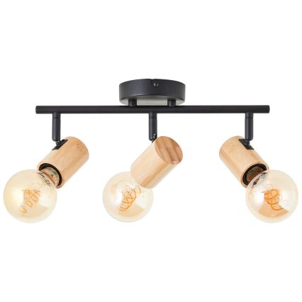 Brilliant - Candeeiro de focos KERRY 3xE27/40W/230V preto/bambu