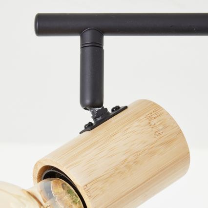 Brilliant - Candeeiro de focos KERRY 3xE27/40W/230V preto/bambu