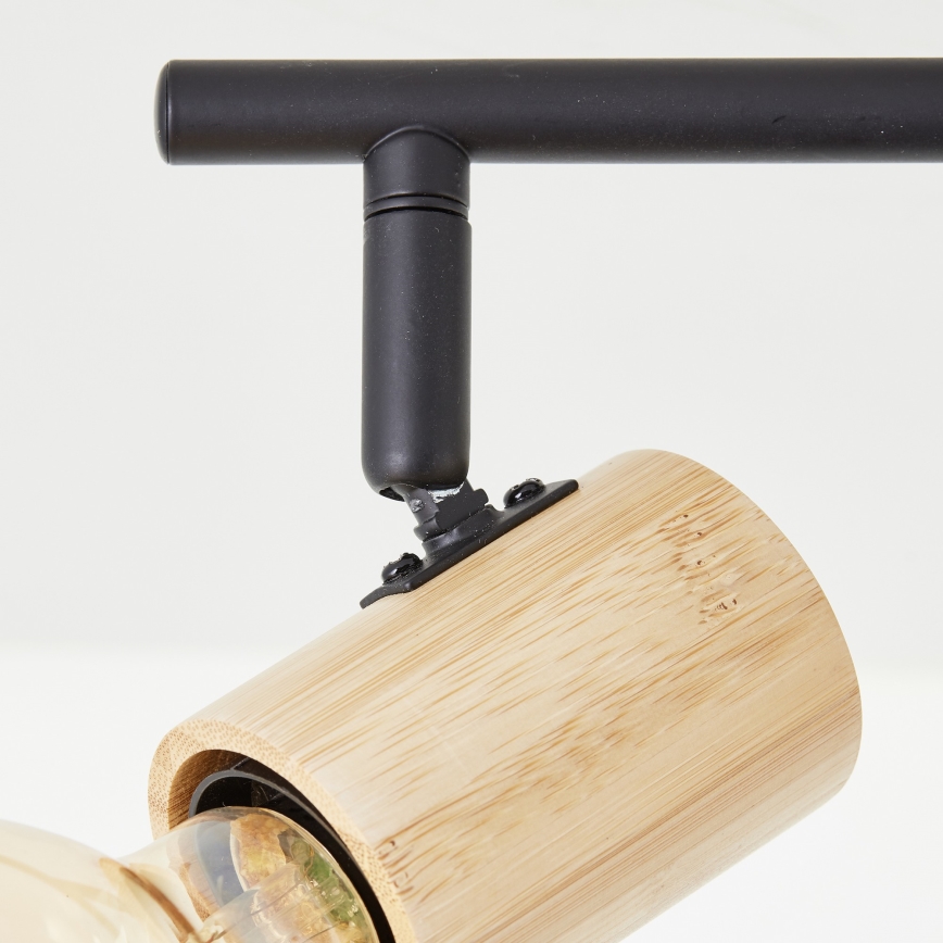 Brilliant - Candeeiro de focos KERRY 3xE27/40W/230V preto/bambu