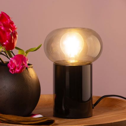 Brilliant - Candeeiro de mesa KNUT 1xE27/25W/230V preto/transparente