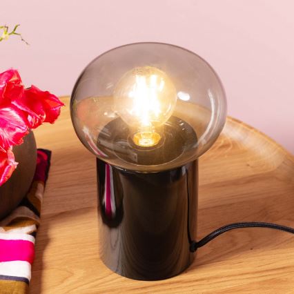 Brilliant - Candeeiro de mesa KNUT 1xE27/25W/230V preto/transparente