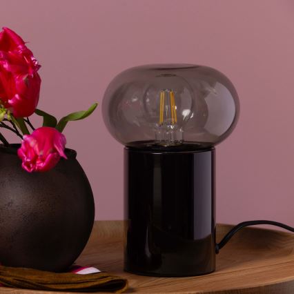 Brilliant - Candeeiro de mesa KNUT 1xE27/25W/230V preto/transparente