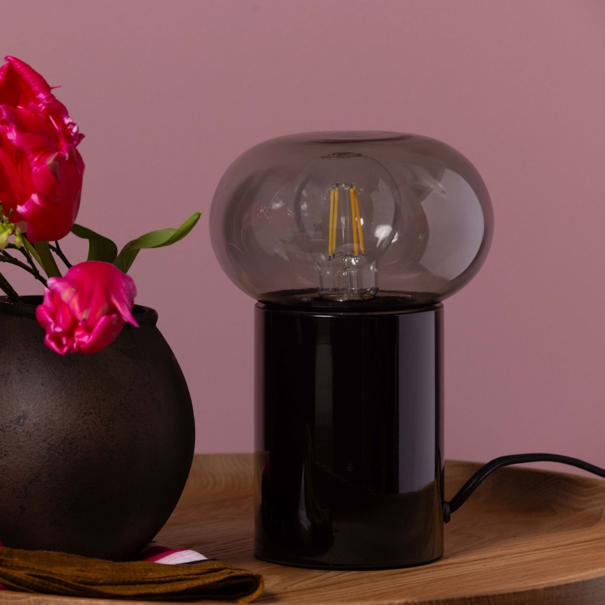 Brilliant - Candeeiro de mesa KNUT 1xE27/25W/230V preto/transparente