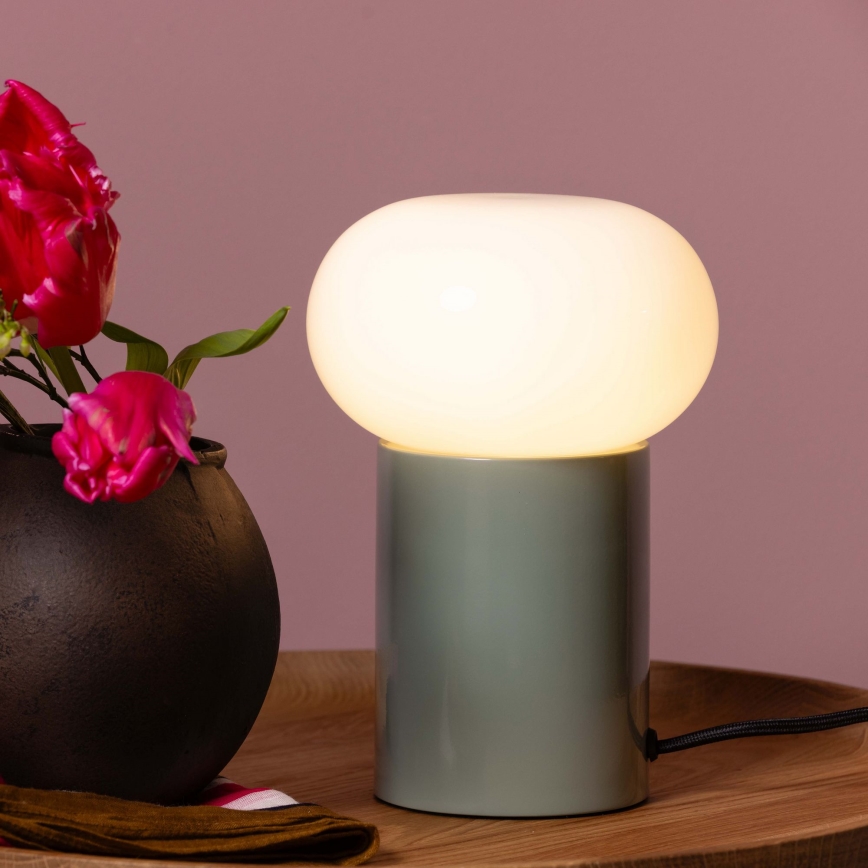 Brilliant - Candeeiro de mesa KNUT 1xE27/25W/230V verde/branco