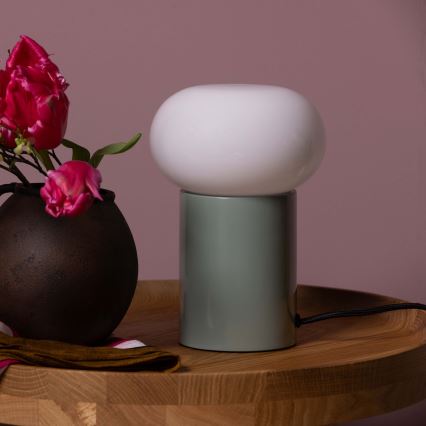 Brilliant - Candeeiro de mesa KNUT 1xE27/25W/230V verde/branco