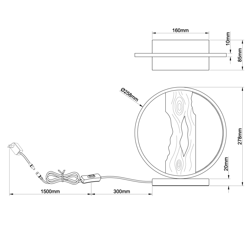 Brilliant - Candeeiro de mesa LED CHAUMONT LED/7,5W/230V pinho