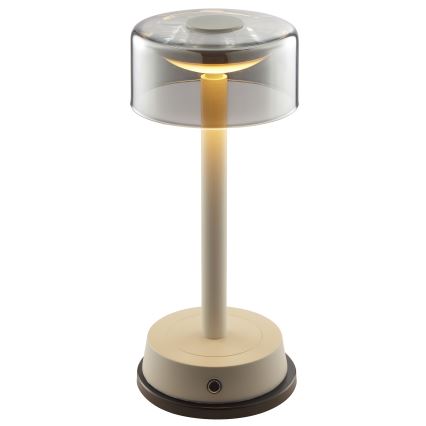 Brilliant - Candeeiro de mesa para exterior recarregável, com controlo tátil e regulável RAZOR LED/2,5W/5V 2700K 2600 mAh IP44 cinzento