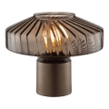 Brilliant - Candeeiro de mesa LYN 1xE27/20W/230V castanho/castanho fumê
