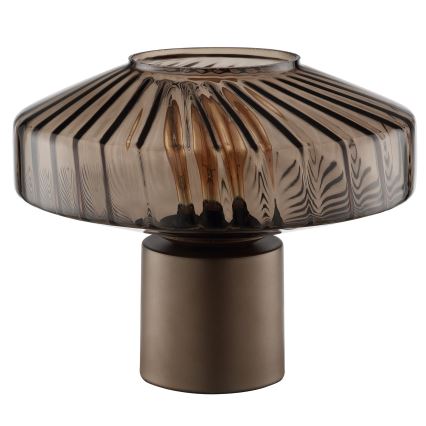 Brilliant - Candeeiro de mesa LYN 1xE27/20W/230V castanho/castanho fumê