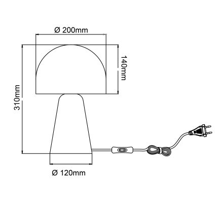 Brilliant - Candeeiro de mesa NALAM 1xE14/40W/230V bege/cinza
