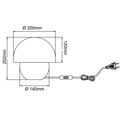Brilliant - Candeeiro de mesa NALAM 1xE14/40W/230V cinzento/cinza