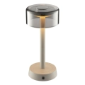 Brilliant - Candeeiro de mesa para exterior recarregável, com controlo tátil e regulável RAZOR LED/2,5W/5V 2700K 2600 mAh IP44 cinzento