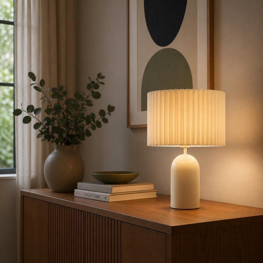 Brilliant - Candeeiro de mesa VELIN 1xE27/20W/230V creme