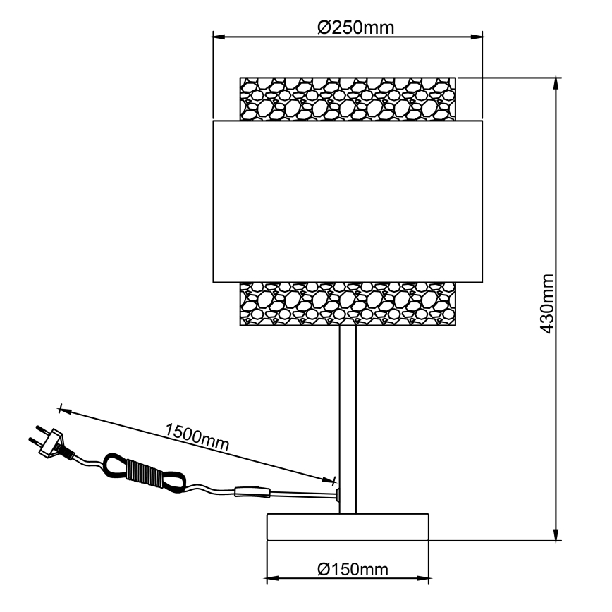 Brilliant - Candeeiro de mesa WATERLILLY 1xE27/60W/230V cinzento