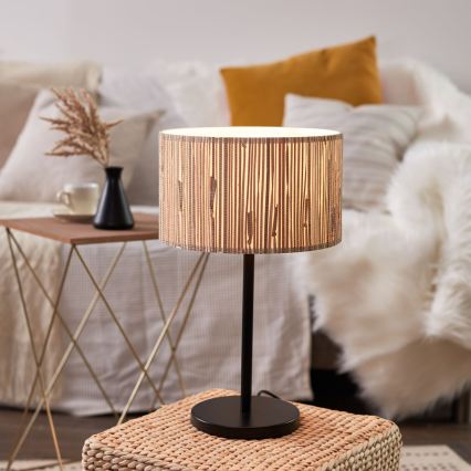 Brilliant - Candeeiro de mesa WIMEA 1xE27/52W/230V preto/bege