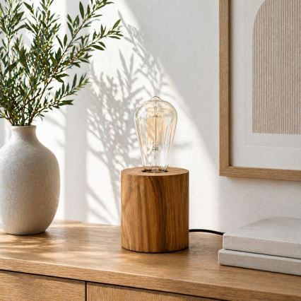 Brilliant - Candeeiro de mesa WOODRA 1xE27/20W/230V pinho