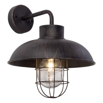 Brilliant - Candeeiro de parede exterior PORTLAND 1xE27/60W/230V preto/pátina