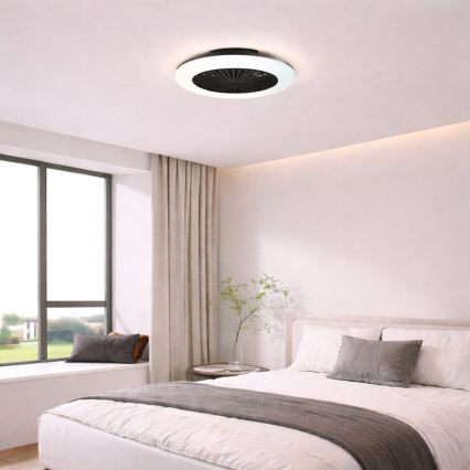 Brilliant - Candeeiro de teto LED dimável com ventilador MONTERO LED/20W/230V 2700-6500K diâmetro 42 cm preto + controlo remoto