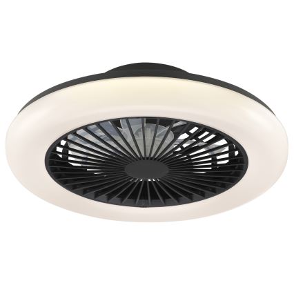 Brilliant - Candeeiro de teto LED dimável com ventilador MONTERO LED/20W/230V 2700-6500K diâmetro 42 cm preto + controlo remoto