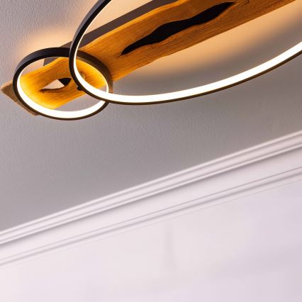 Brilliant - Candeeiro de tecto LED dimerizável PIRUS LED/30W/230V 30x70 cm seringueira