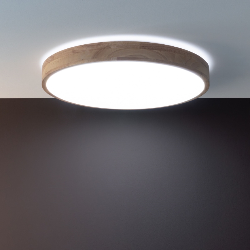 Brilliant - Candeeiro de tecto LED dimerizável SLIMLINE LED/60W/230V 3000-6500K, diâmetro 45 cm, madeira de seringueira, com comando remoto