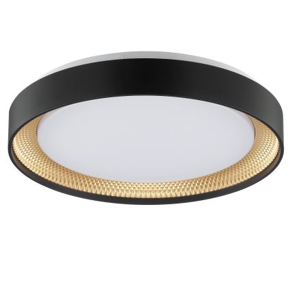 Brilliant - Candeeiro de teto LED dimerizável WALDO LED/24W/230V 3000-6500K Ø 38,5 cm preto/dourado + comando remoto