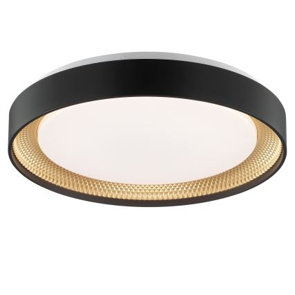Brilliant - Candeeiro de teto LED dimerizável WALDO LED/24W/230V 3000-6500K Ø 38,5 cm preto/dourado + comando remoto