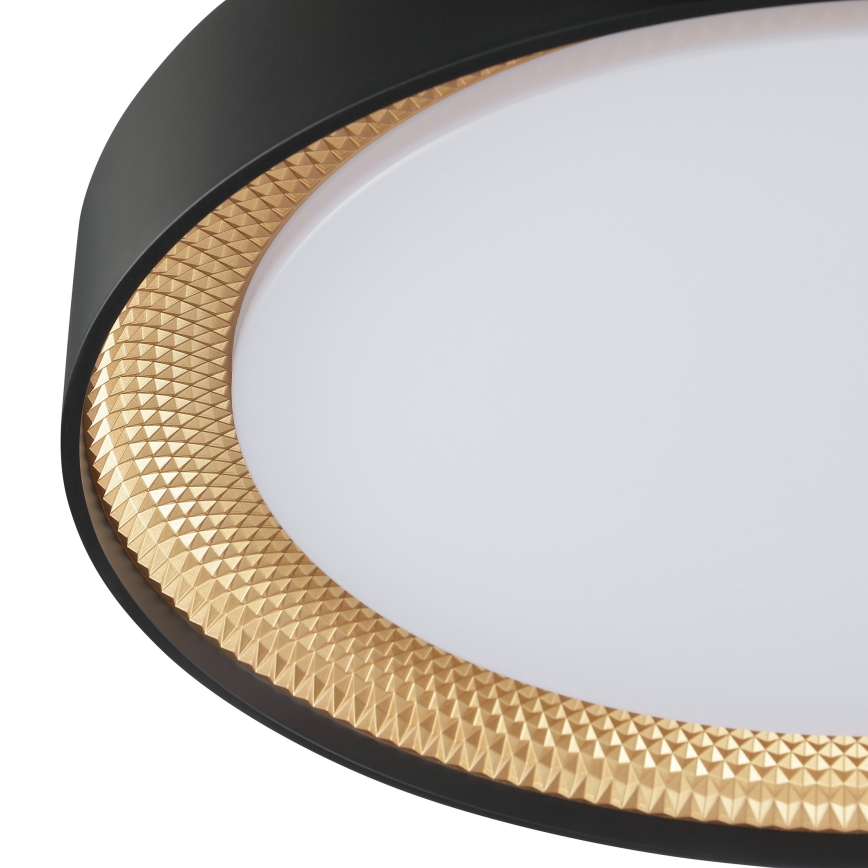 Brilliant - Candeeiro de teto LED dimerizável WALDO LED/24W/230V 3000-6500K Ø 38,5 cm preto/dourado + comando remoto