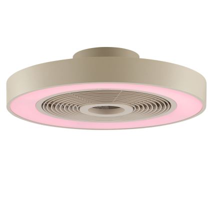 Brilliant - LED RGBW dimerizável candeeiro de tecto com ventilador CATANIA LED/37W/230V 2700-6500K Ø 48,6 cm bege + comando remoto