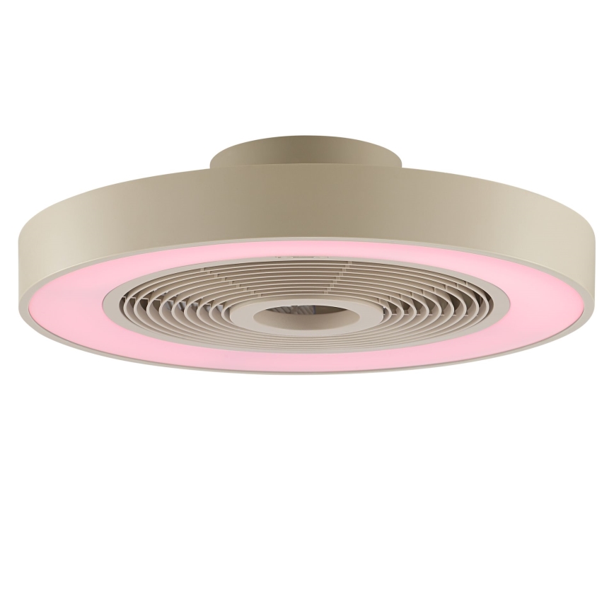 Brilliant - LED RGBW dimerizável candeeiro de tecto com ventilador CATANIA LED/37W/230V 2700-6500K Ø 48,6 cm bege + comando remoto